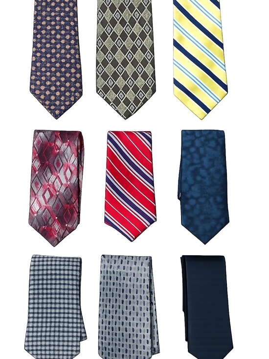 Other - Men’s Necktie Lot of 9 Mixed Patterns Striped Geometric Business Dress Ties